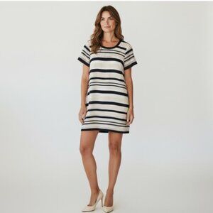 Vince Camuto - Black & Cream Stripe Slip Dress - 12 - China